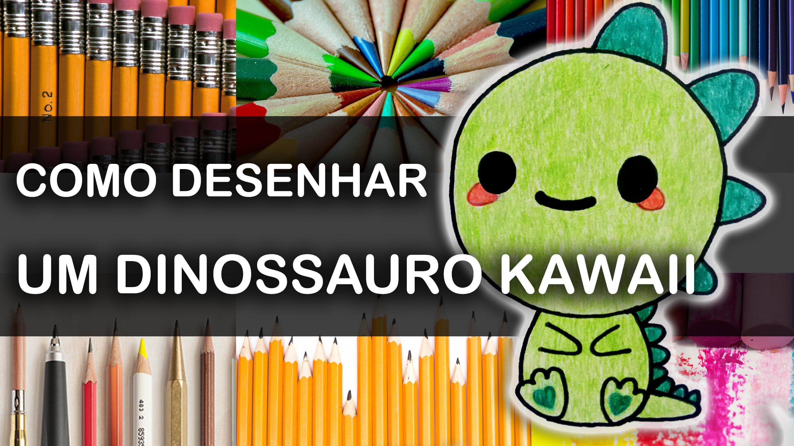 Como desenhar um dinossauro kawaii - Curso de Desenho - Eu que Desenhei